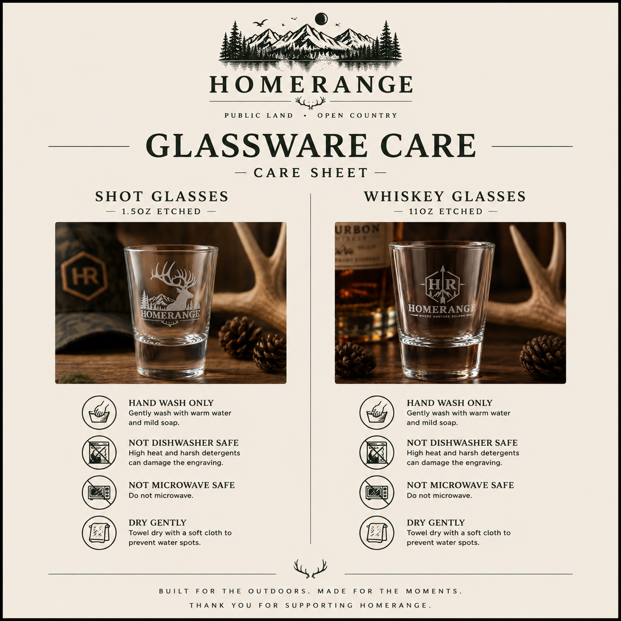 HomeRange Classic Logo Shot Glass | Engraved 1.5oz